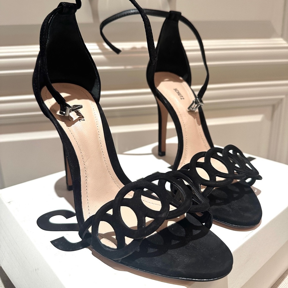 SCHUTZ - Sthefany Black Suede Heels